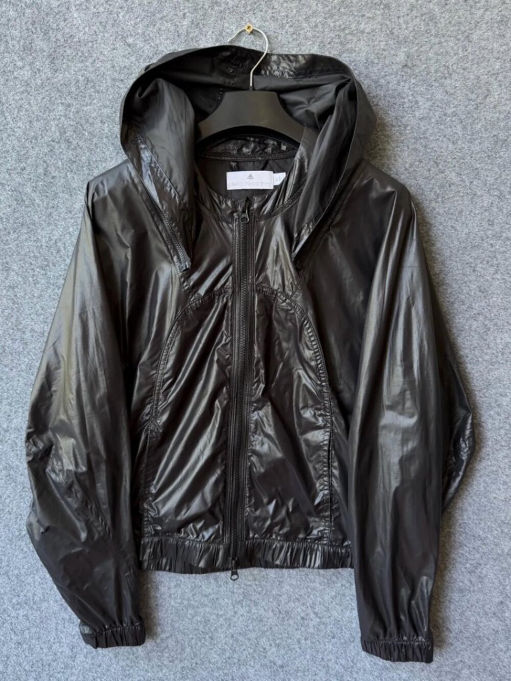 Vintage Adidas × Stella McCartney Black Nylon Windbreaker Light Jacket — Size S